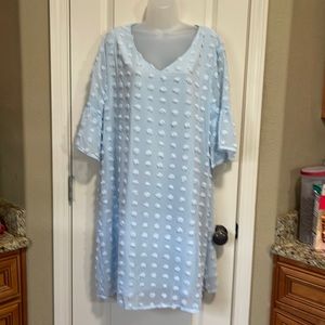 Light blue V Neck bell sleeve dress size XL. NWT